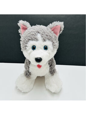 Build A Bear Husky Promise Pets Puppy Dog 14" Collar Plush Gray BAB